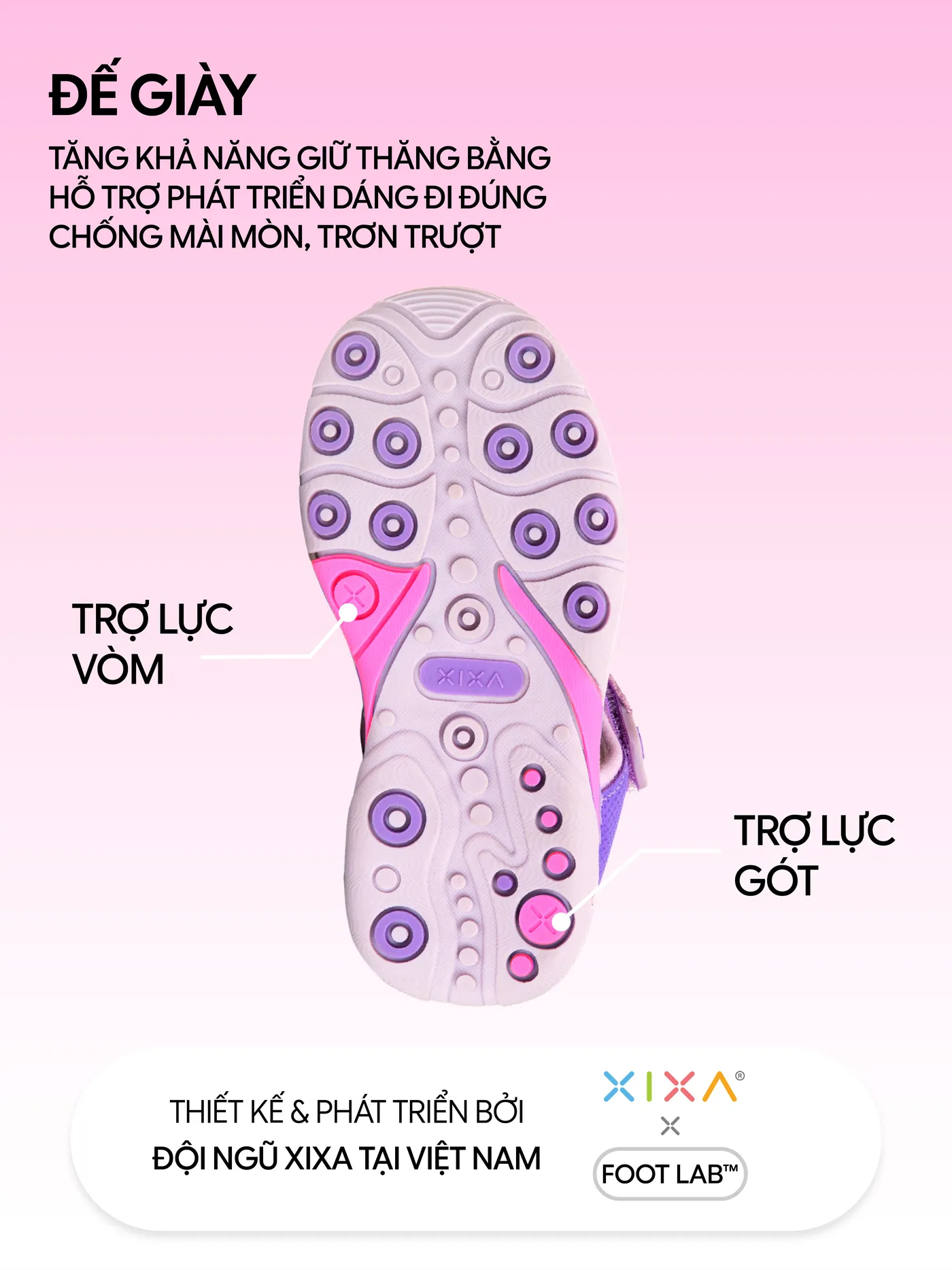 Đế giày trợ lực vòm và trợ lực gót, chống mài mòn và trơn trượt